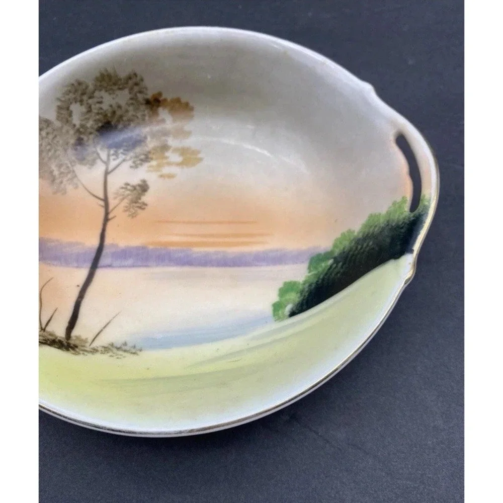 VTG Hand Painted Japan Porcelain Landscape Dishes Meito Noritake 1930s 40s Lot 2